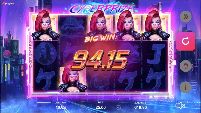 Cyberprize slot screenshot 2