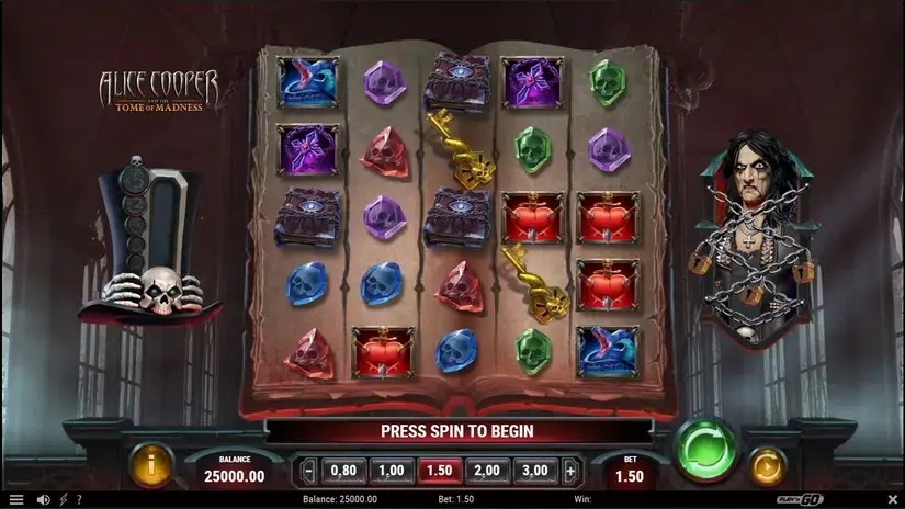 Alice Cooper and the Tome of Madness slot screenshot 