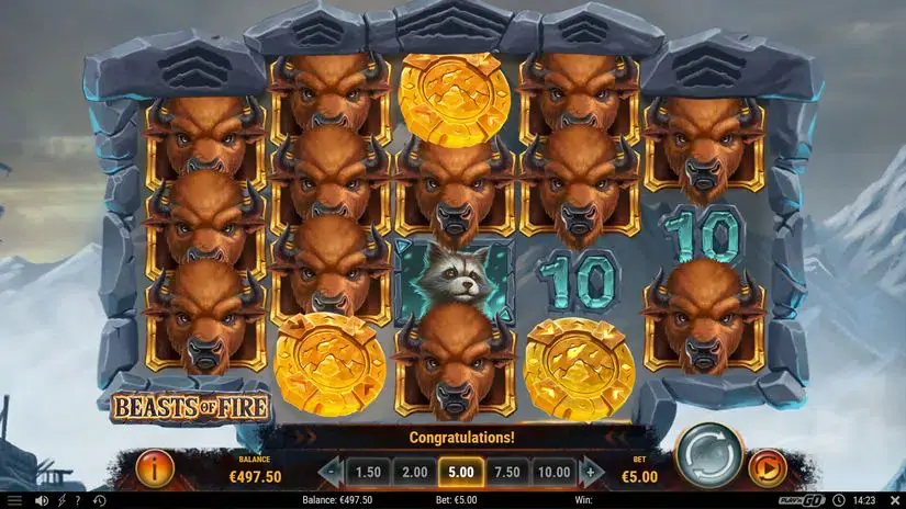 Beasts of Fire slot screenshot 2
