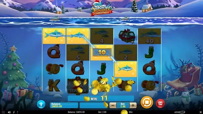 Boat Bonanza Christmas slot screenshot 