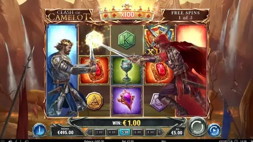 Clash of Camelot slot screenshot 