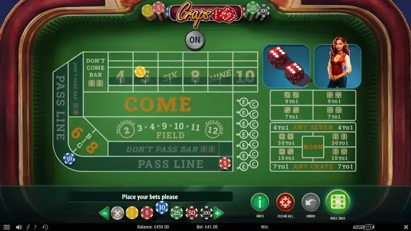Craps slot screenshot 2