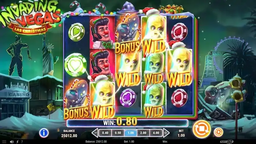 Invading Vegas: Las Christmas slot screenshot 2
