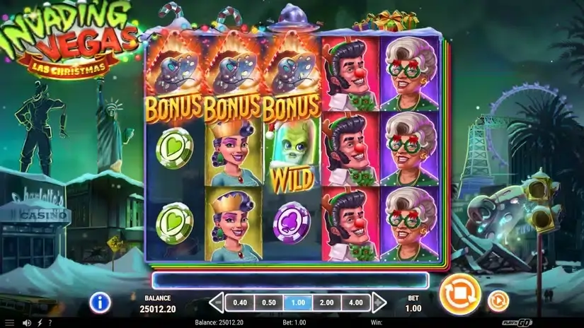 Invading Vegas: Las Christmas slot screenshot 3