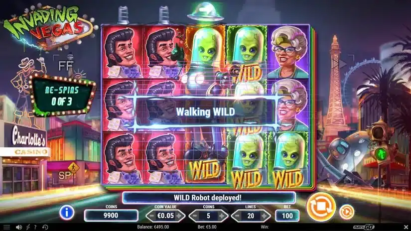 Invading Vegas slot screenshot 2