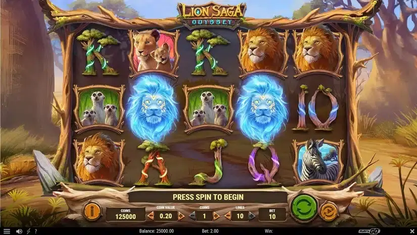 Lion Saga Odyssey slot screenshot 1