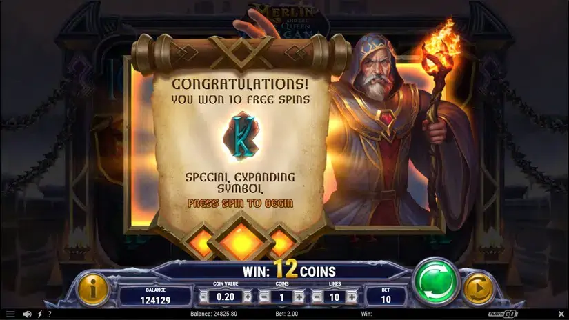 Merlin and the Ice Queen Morgana slot screenshot 5