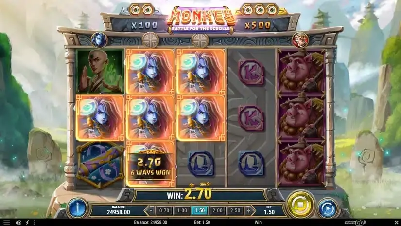 Monkey: Battle for the Scrolls slot screenshot 
