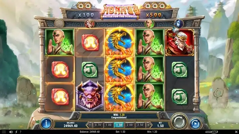 Monkey: Battle for the Scrolls slot screenshot 3
