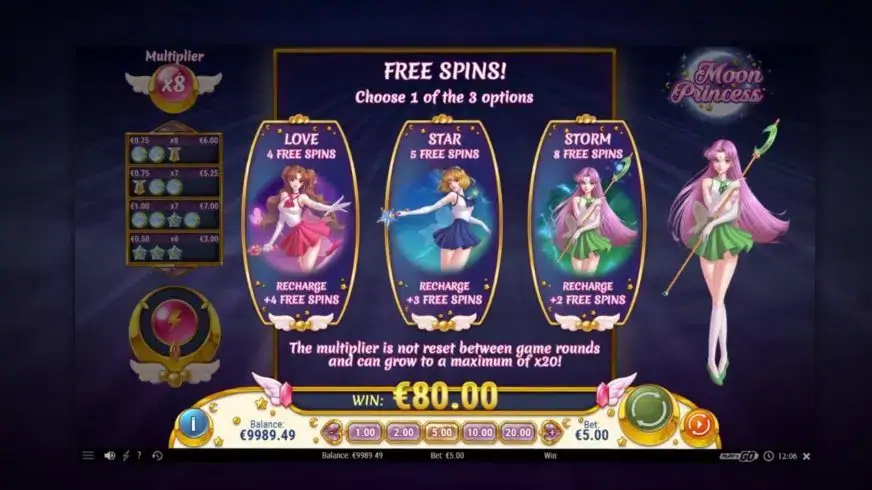 Moon Princess slot screenshot 