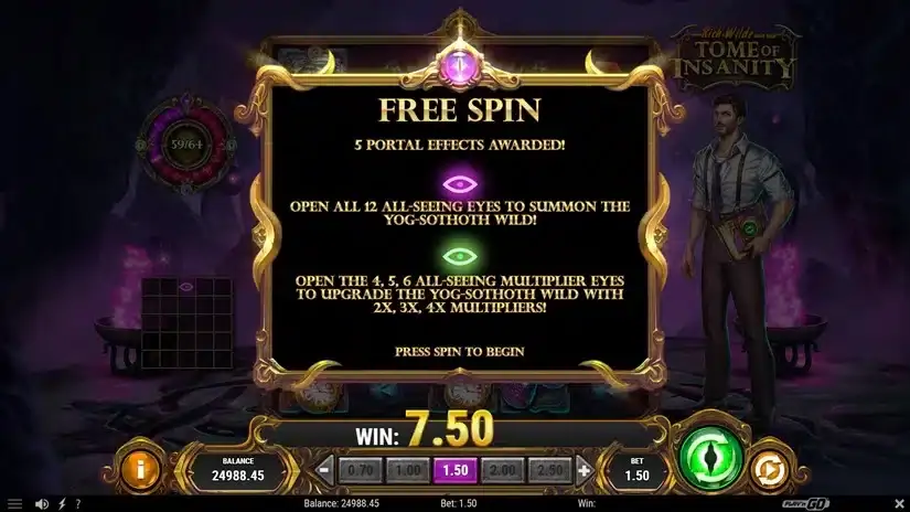Rich Wilde and the Tome of Insanity slot screenshot 5