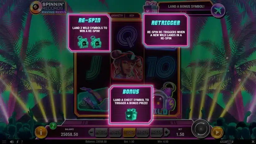 Spinnin’ Records Raving Reels slot screenshot 5