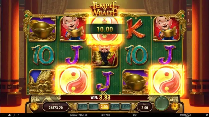 Temple of Wealth slot screenshot 2