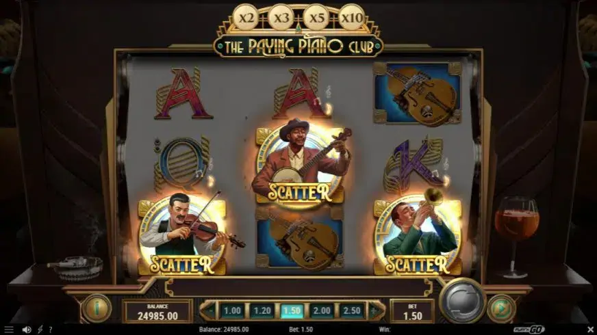 The Paying Piano Club slot screenshot 2