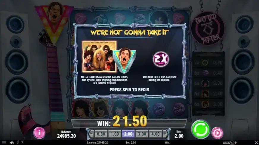 Twisted Sister slot screenshot 3