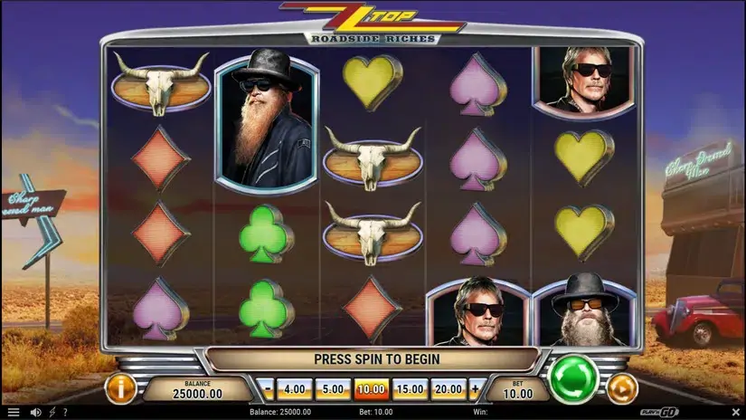 ZZ Top Roadside Riches slot screenshot 