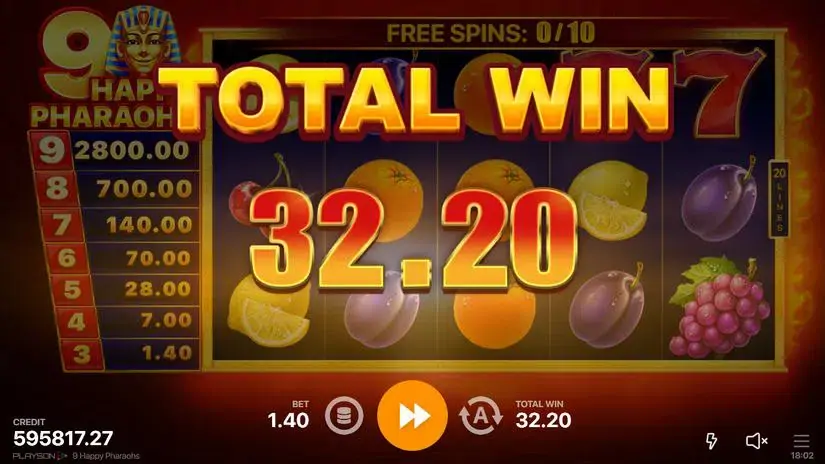 9 Happy Pharaohs slot screenshot 6