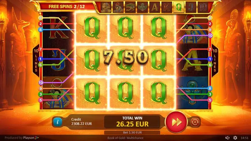 Book of Gold Multichance slot screenshot 4