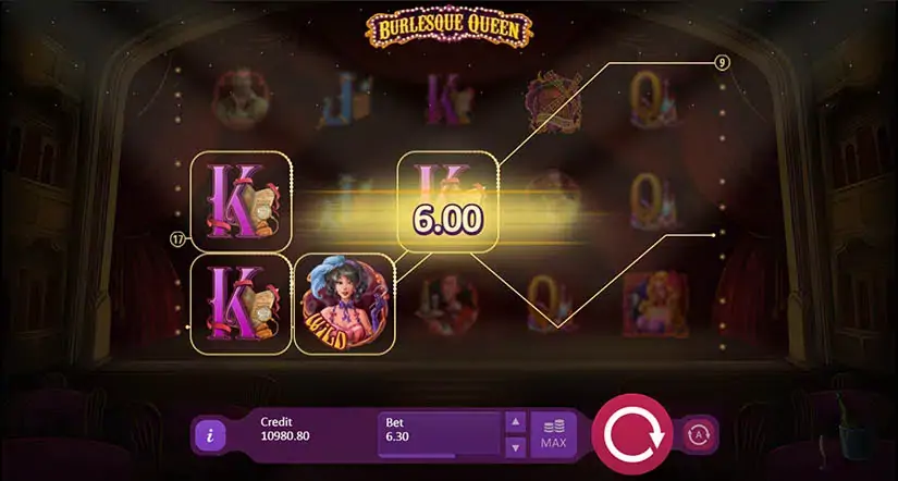Burlesque Queen slot screenshot 2