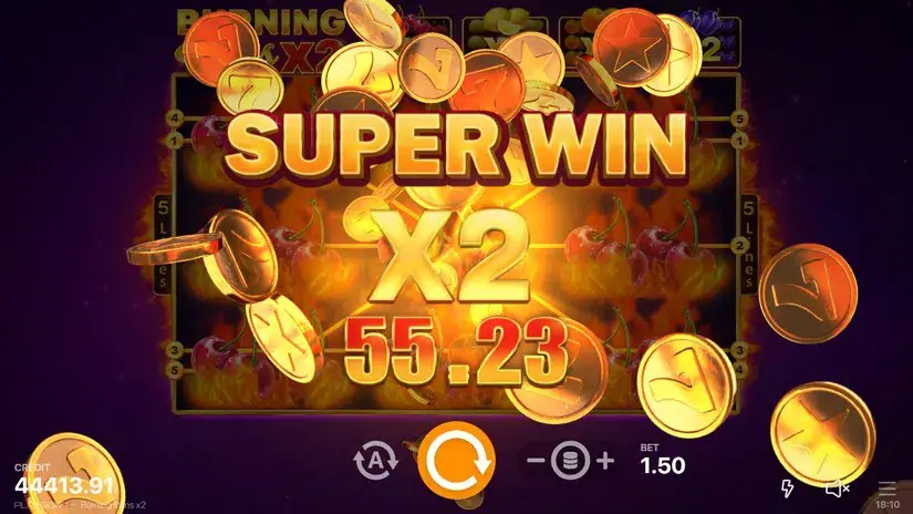 Burning Wins x2 slot screenshot 7