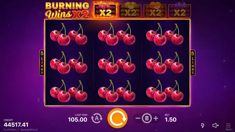 Burning Wins x2 slot screenshot 3