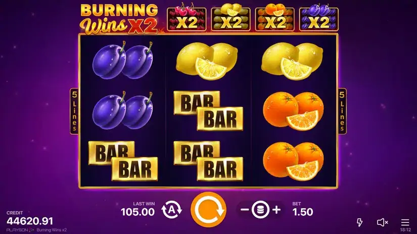 Burning Wins x2 slot screenshot 1