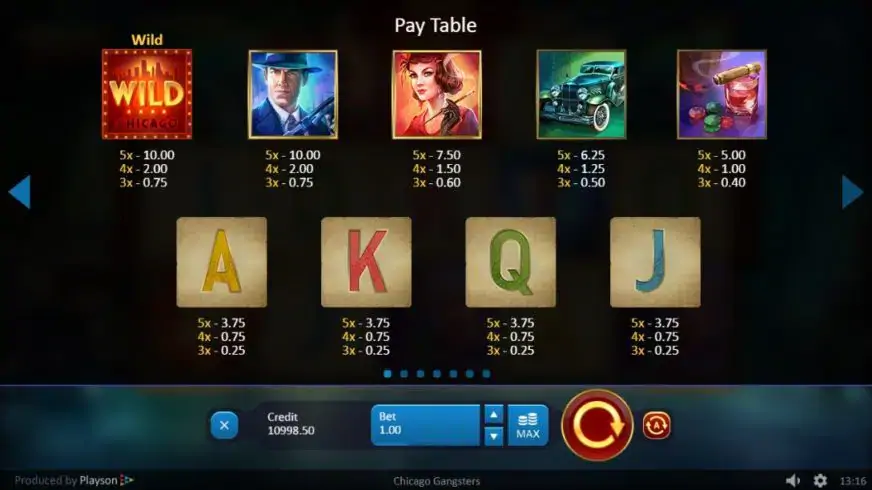 Chicago Gangsters slot screenshot 2