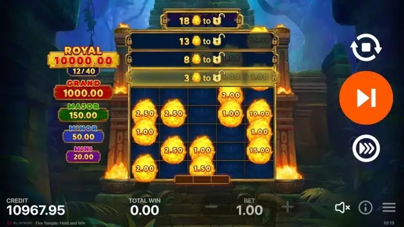 Fire Temple: Hold and Win slot screenshot 5