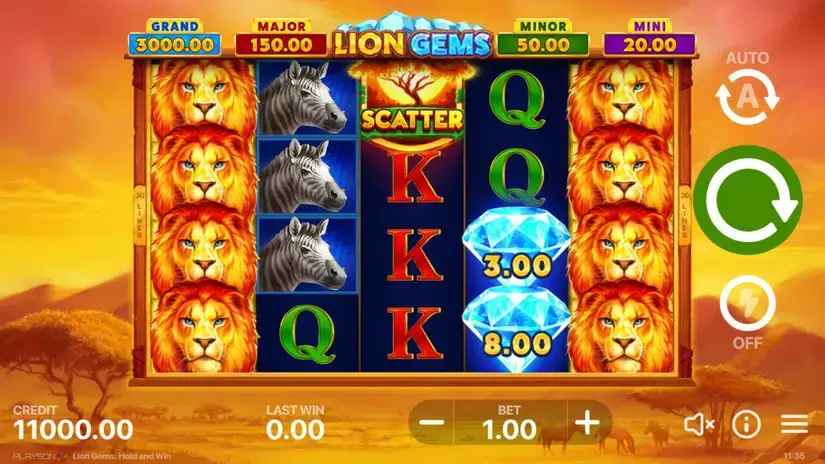 Lion Gems: Hold and Win slot screenshot 2