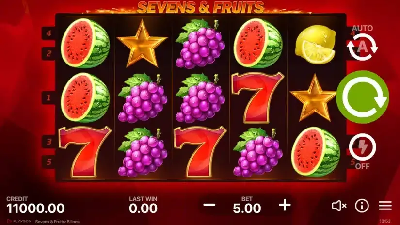 Sevens & Fruits slot screenshot 1
