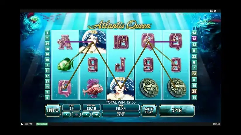 Atlantis Queen slot screenshot 2