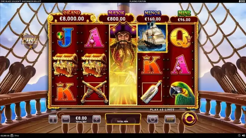 Buccaneer Bells Fire Blaze Golden slot screenshot 2