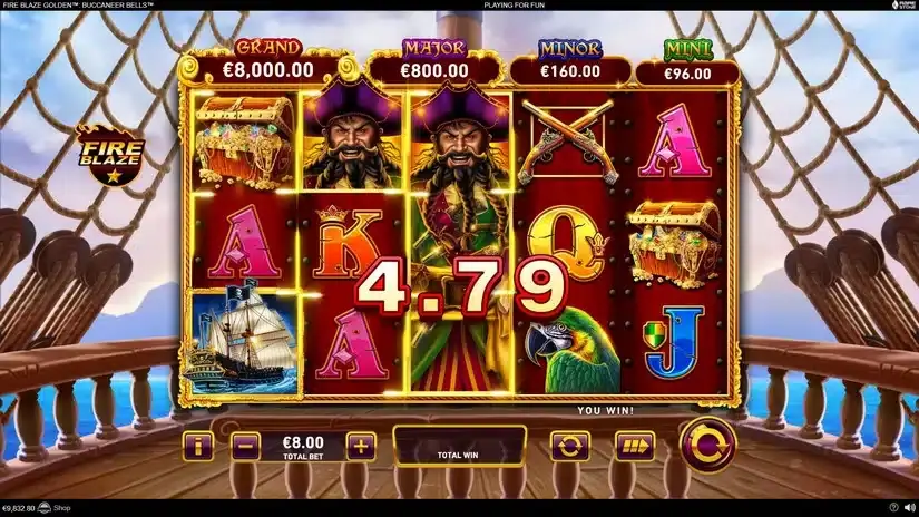 Buccaneer Bells Fire Blaze Golden slot screenshot 