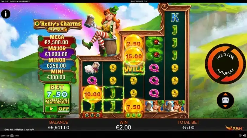 Gold Hit: O’Reilly’s Charms slot screenshot 3