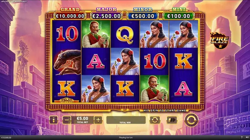 Mega Fire Blaze Wild Pistolero slot screenshot 