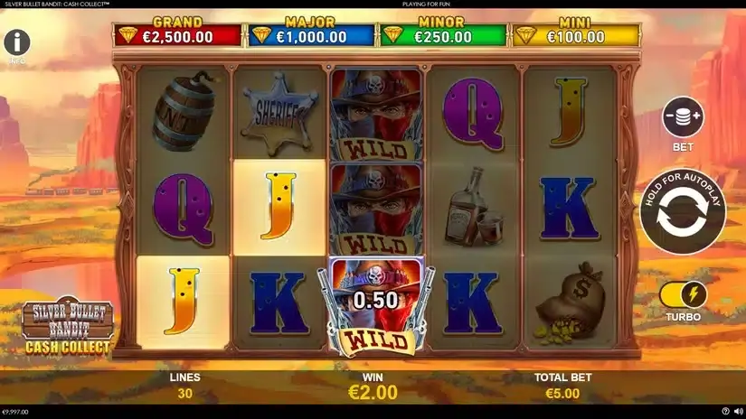 Silver Bullet Bandit Cash Collect slot screenshot 3
