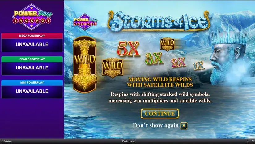 Storms of Ice Power Play Jackpot slot screenshot 1