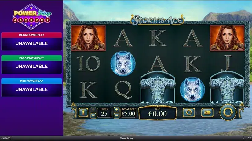 Storms of Ice Power Play Jackpot slot screenshot 2