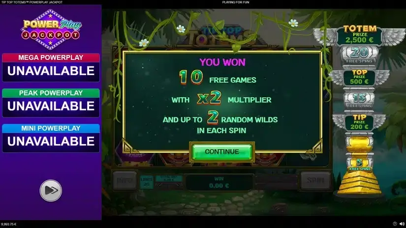 Tip Top Totems Power Play slot screenshot 2