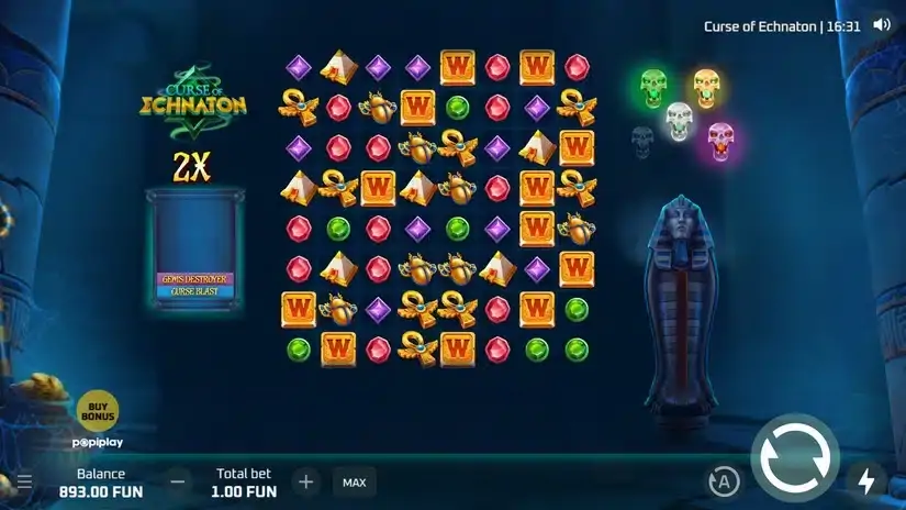 Curse of Echnaton slot screenshot 3