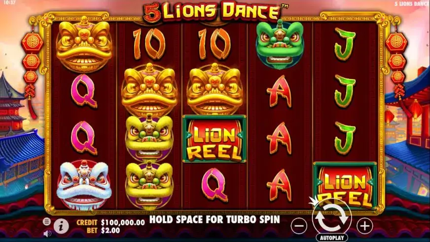 5 Lions Dance slot screenshot 