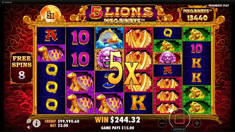 5 Lions Megaways slot screenshot 5