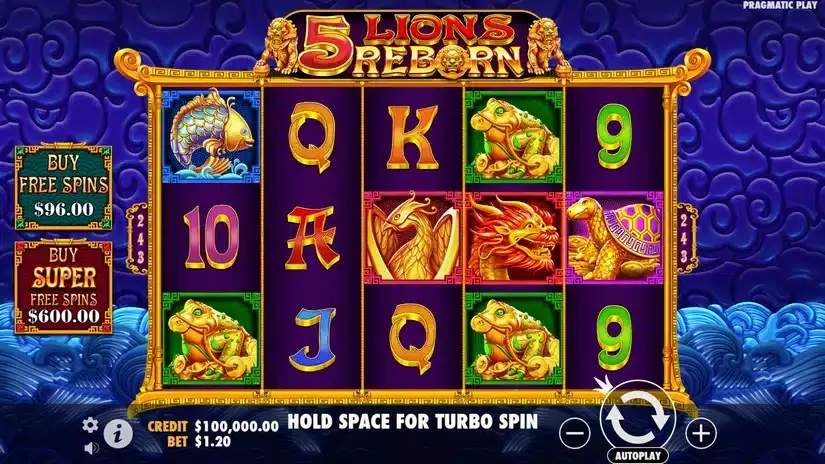 5 Lions Reborn slot screenshot 