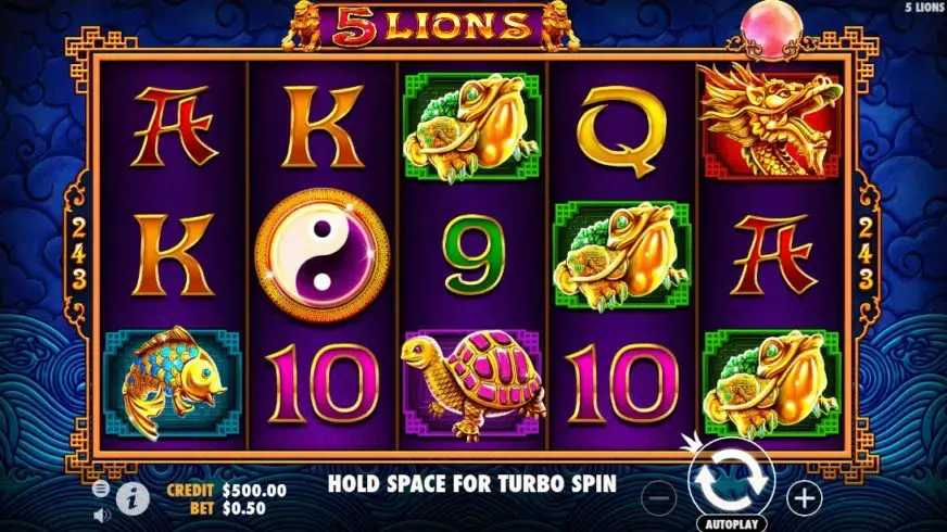 5 Lions slot screenshot 