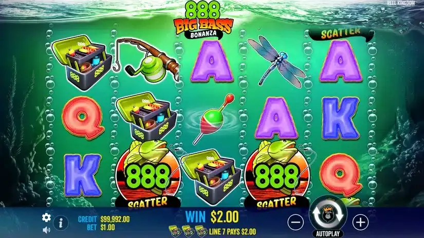 888 Big Bass Bonanza slot screenshot 2