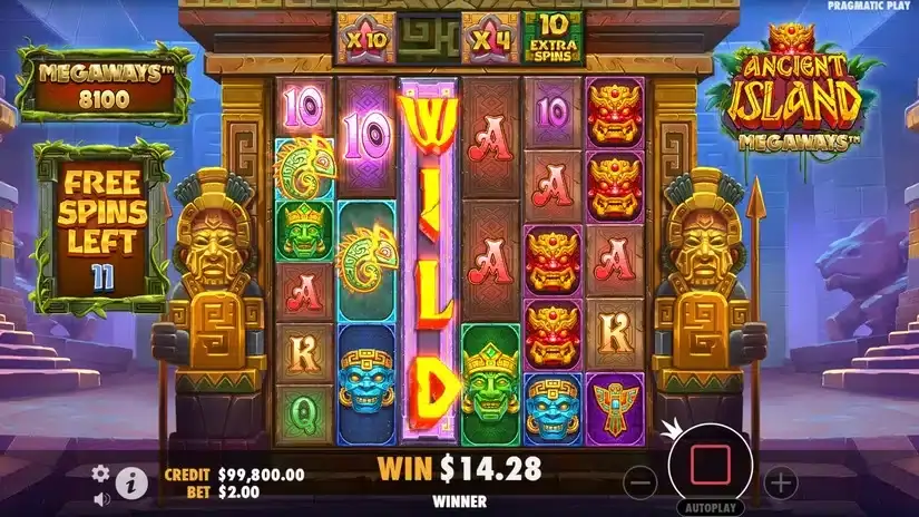 Ancient Island Megaways slot screenshot 