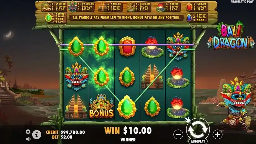 Bali Dragon slot screenshot 4