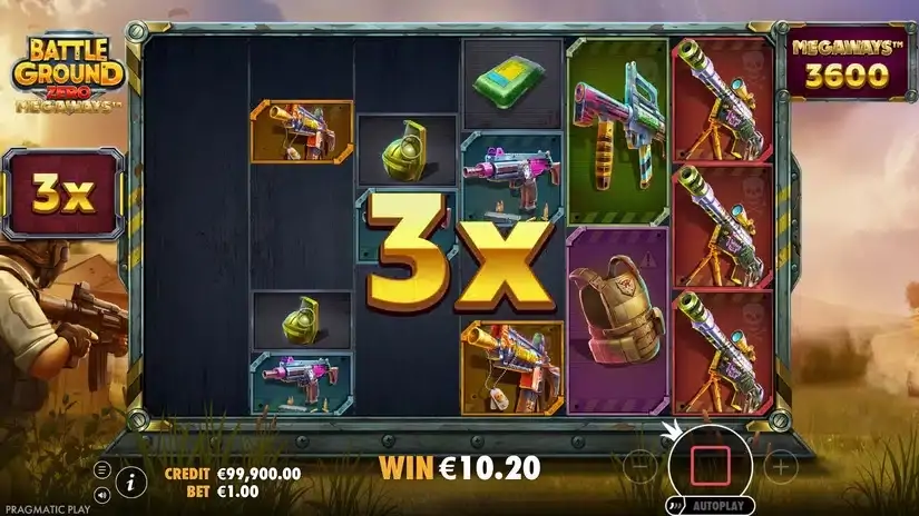 Battle Ground Zero Megaways slot screenshot 5