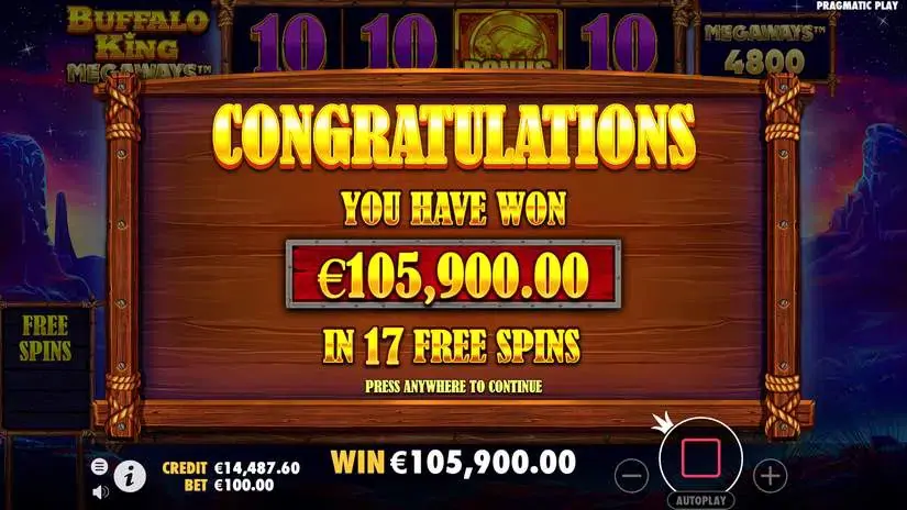 Buffalo King Megaways slot screenshot 6