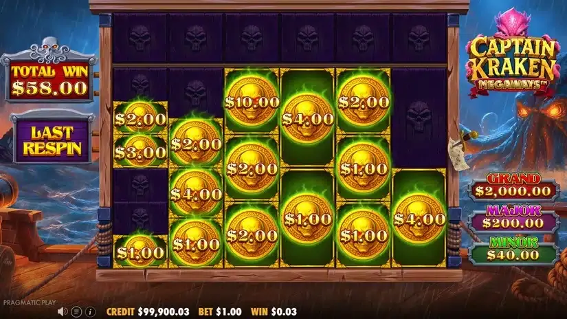 Captain Kraken Megaways slot screenshot 4